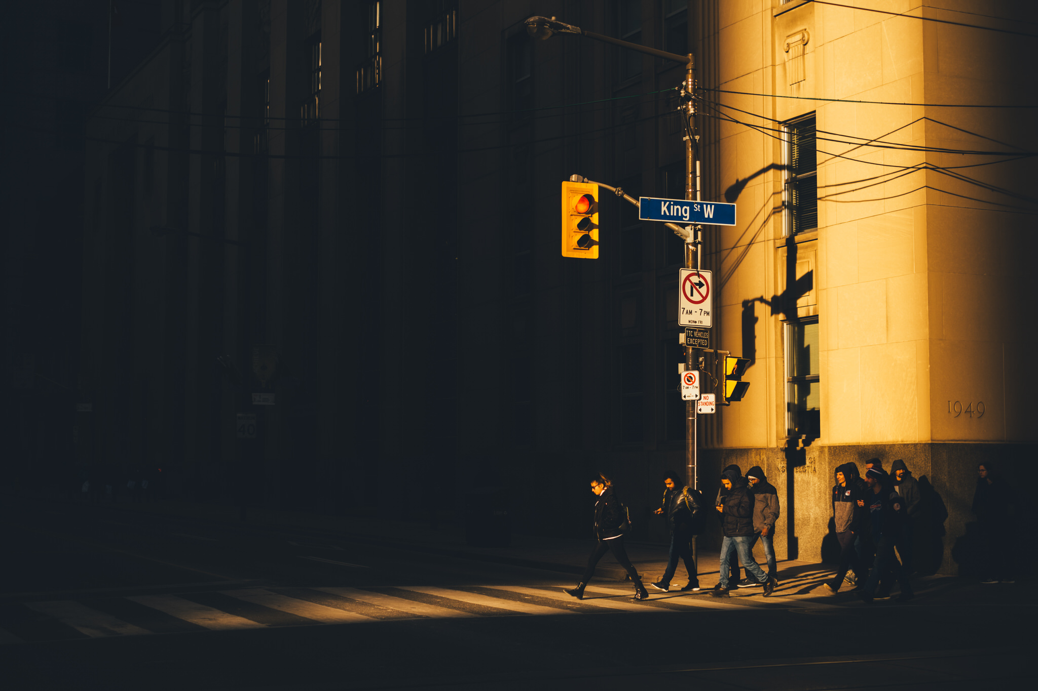 Street Photography Toronto Crosswalk Heavy Shadows
